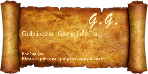 Gubicza Gorgiás névjegykártya